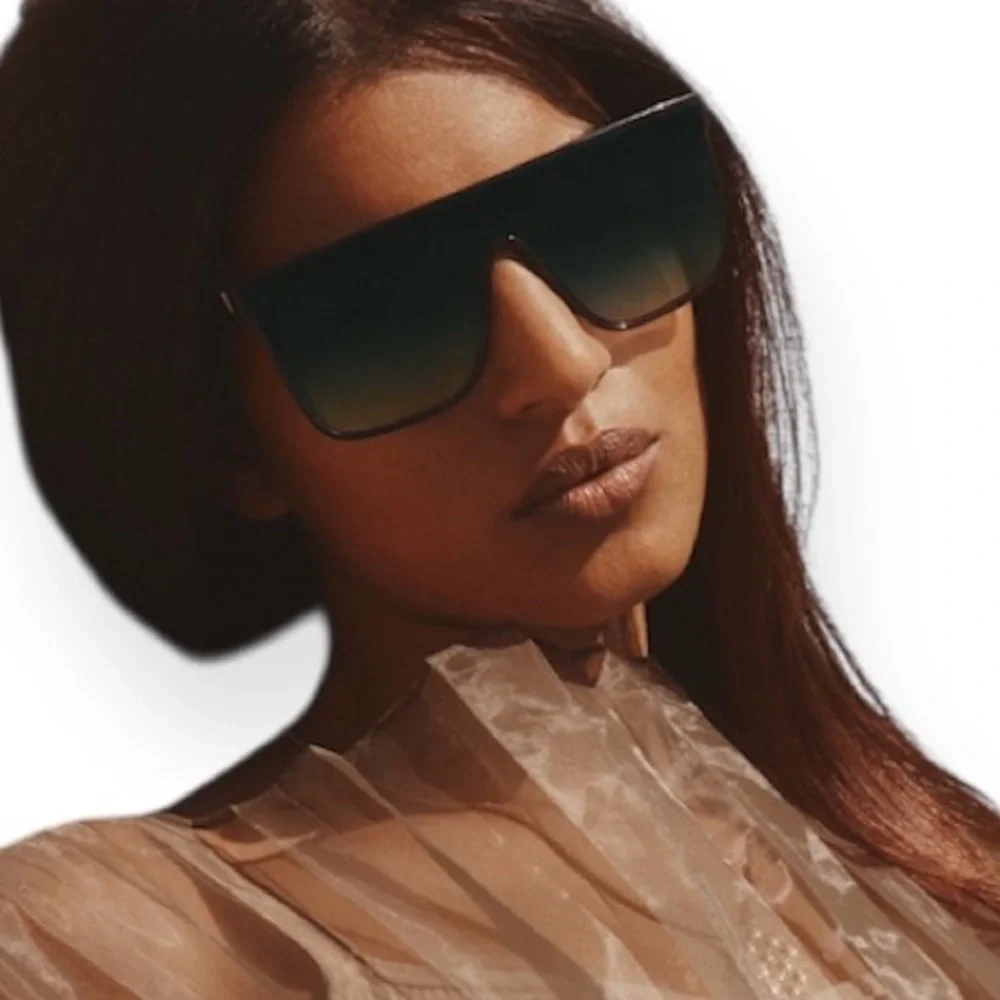 QUAY Nightfall Sunglasses Chocolate Frame Brown Blue Gradient Lens Unisex NWT
